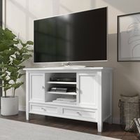 Simpli Home - Warm Shaker SOLID WOOD 47 inch Wide Transitional TV Media Stand in White For TVs up... - Angle