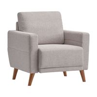 CorLiving - Clara Modern Armchair - Light Grey - Angle