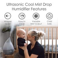 CRANE - 1 Gal. Drop Ultrasonic Cool Mist Humidifier - Grey - Angle