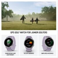 Garmin - Approach J1 Junior Golf GPS Smartwatch 43mm Anodized Aluminum - Silver Aluminum Bezel - ... - Angle