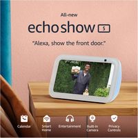 Amazon - Echo Show 5 (newest model), Smart display with Alexa+, 2x the bass and clearer sound - C... - Angle