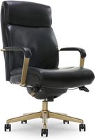 La-Z-Boy - Modern Melrose Executive Office Chair with Brass Finish - Black - Angle