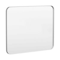 LOVMOR - Tempered Glass Rounded Rectangle Framed Wall-Mounted Bathroom Vanity Mirror - 40