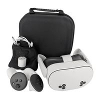 CASEMATIX - Hardshell Protection Case for Meta Quest 3S, 3 and 2 VR Headsets - Black - Angle