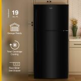 Whirlpool - 30 in. Wide 19.2 cu. ft. Top-Freezer Refrigerator with Total Coverage Cooling - Black - Angle
