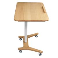 Victor - Solid Wood Wide Rectangle Mobile Standing Desk - Wood Grain - Angle