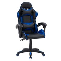 CorLiving - Ravagers Gaming Chair - Black and Blue - Angle