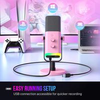 FIFINE USB/XLR Dynamic Microphone with RGB & Volume Control, for PC & Mobile, Gaming & Streaming ... - Angle