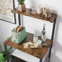 Bestier - Kitchen Baker's Rack with Storage Shelves and USB Outlets - Rustic Brown - Angle
