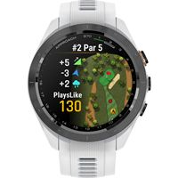 Garmin - Approach S70 GPS Smartwatch 42mm Ceramic - Black Ceramic Bezel with White Silicone Band ... - Angle
