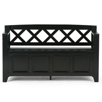 Simpli Home - Amherst Entryway Storage Bench - Black - Angle
