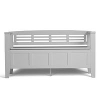 Simpli Home - Adams Entryway Storage Bench With Backrest - White - Angle