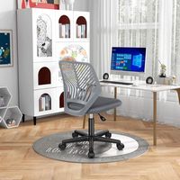 Costway Height-adjustable Ergonomic Kids Desk Chair with Universal Casters Working Chair - Grey - Angle
