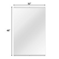 LOVMOR - Polished 32 in. W x 48 in. Modern Rectangular Tempered Glass Wall Mirror - silver - Angle