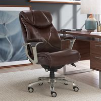 La-Z-Boy - Cantania Bonded Leather Executive Office Chair - Coffee Brown - Angle