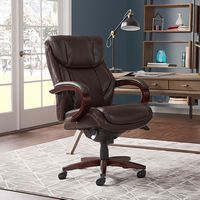 La-Z-Boy - Bellamy Executive Office Chair - Coffee Brown - Bonded Leather - Angle