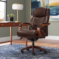 La-Z-Boy - Delano Big & Tall Bonded Leather Executive Chair - Chestnut Brown - Angle