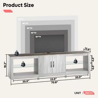 Bestier LED Entertainment Center for Living Rooms Fits TVs up to 75 Inches - White - Angle