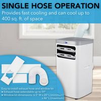 Whynter - ARC-115WG 400 Sq.Ft Portable Air Conditioner - White - Angle