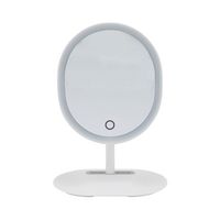 Glo-Tech - Oval Rechargeable LED Miror - White - Angle