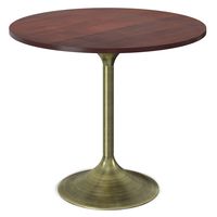 Simpli Home - Radford Dining Table - Walnut/Antique Brass - Angle