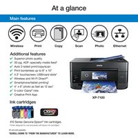 Epson - Expression Premium XP-7100 Wireless All-In-One Inkjet Printer - Black - Angle