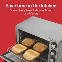 Hamilton Beach - 4 Slice Toaster Oven - Stainless Steel - Angle