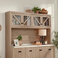 Sauder - Dixon City Large Hutch - Brushed Oak - Angle