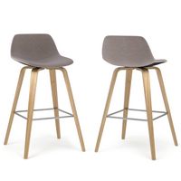 Simpli Home - Randolph Bentwood Counter Height Stool (Set of 2) - Mocha - Angle