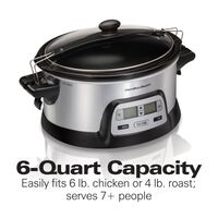 Hamilton Beach - FlexCook 6 Qt Digital Slow Cooker - Silver - Angle