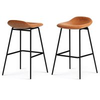 Simpli Home - Dafney Bar Stool (Set of 2) - Camel Brown - Angle