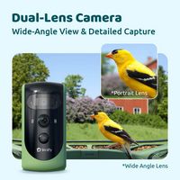 Birdfy 2 Smart Bird Feeder with Camera, 2K Portrait & 1080P Wide-Angle, AI Identifies 6000+ Birds... - Angle