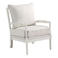 OSP Home Furnishings - Kaylee Spindle Chair - White Linen - Angle