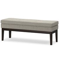 Simpli Home - Carlson Ottoman Bench - Greige - Angle