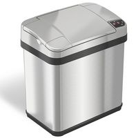 iTouchless - 2.5 Gallon Touchless Sensor Trash Can with AbsorbX Odor Control and Fragrance, Stain... - Angle