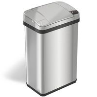 iTouchless - 4 Gallon Touchless Sensor Trash Can with AbsorbX Odor Control and Fragrance, Bathroo... - Angle
