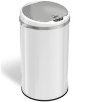 iTouchless - 8 Gallon Touchless Sensor Trash Can with AbsorbX Odor Control System, White Stainles... - Angle
