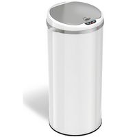 iTouchless - 13 Gallon Touchless Sensor Trash Can with AbsorbX Odor Control System, White Stainle... - Angle