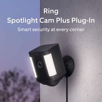 Ring - Spotlight Cam Plus Outdoor/Indoor Wireless 1080p Battery Surveillance Camera - Black - Angle