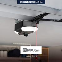 Chamberlain - 1-1/4 HP LED Quiet Belt Drive Video Smart Garage Door Opener - Black - Angle