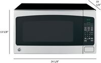 GE - 2.0 Cu. Ft. Full-Size Microwave - Stainless Steel - Angle