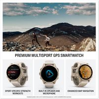 Garmin - fēnix 8 AMOLED Sapphire GPS Smartwatch 43mm Fiber-reinforced polymer - Soft Gold - Angle
