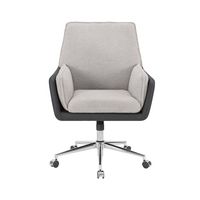 Linon Home Décor - McGarry Faux Leather And Sherpa Fabric Swivel Office Chair - Black and Gray - Angle