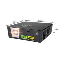 AAXA - P6X DLP Pico Projector, 4 Hour Battery, USB-C Input, Wireless Mirroring, 1000 Lumens, HDMI... - Angle