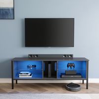 LED Gaming Entertainment Center with Shelves for TVs up to 70