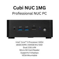 MSI - Cubi NUC 1MG Mini Desktop - Intel Core 3-100U - 16GB Memory - Intel Graphics - 500GB SSD - ... - Angle