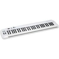 Samson - Carbon 61-Key USB MIDI Keyboard Controller - White - Angle