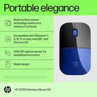 HP - Z3700 G2 Wireless Blue LED Mouse - Wireless - Dragonfly Blue - Angle