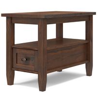 Simpli Home - Warm Shaker Narrow Side Table - Distressed Charcoal Brown - Angle