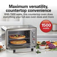 Hamilton Beach - Countertop convection oven with rotisserie - Stainless Steel - Angle